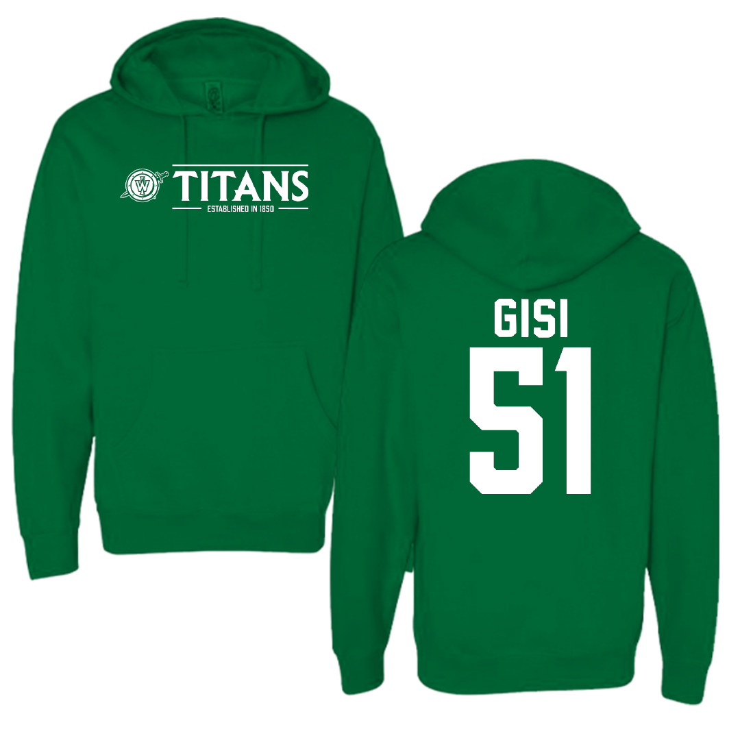 Illinois Wesleyan University Lacrosse Green General Hoodie - #51 Jake Gisi