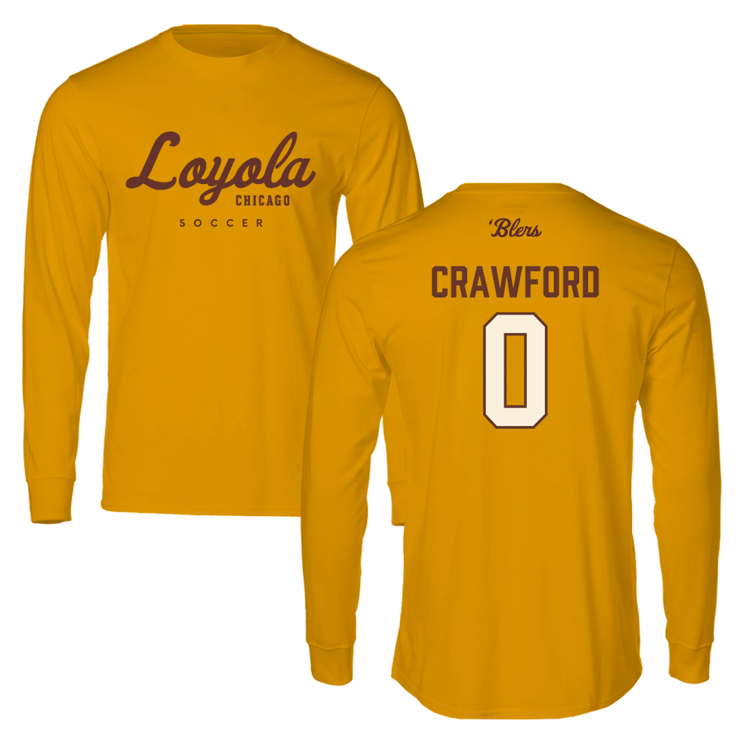 Loyola University-Chicago Soccer Gold Performance Long Sleeve - #0 Aidan Crawford