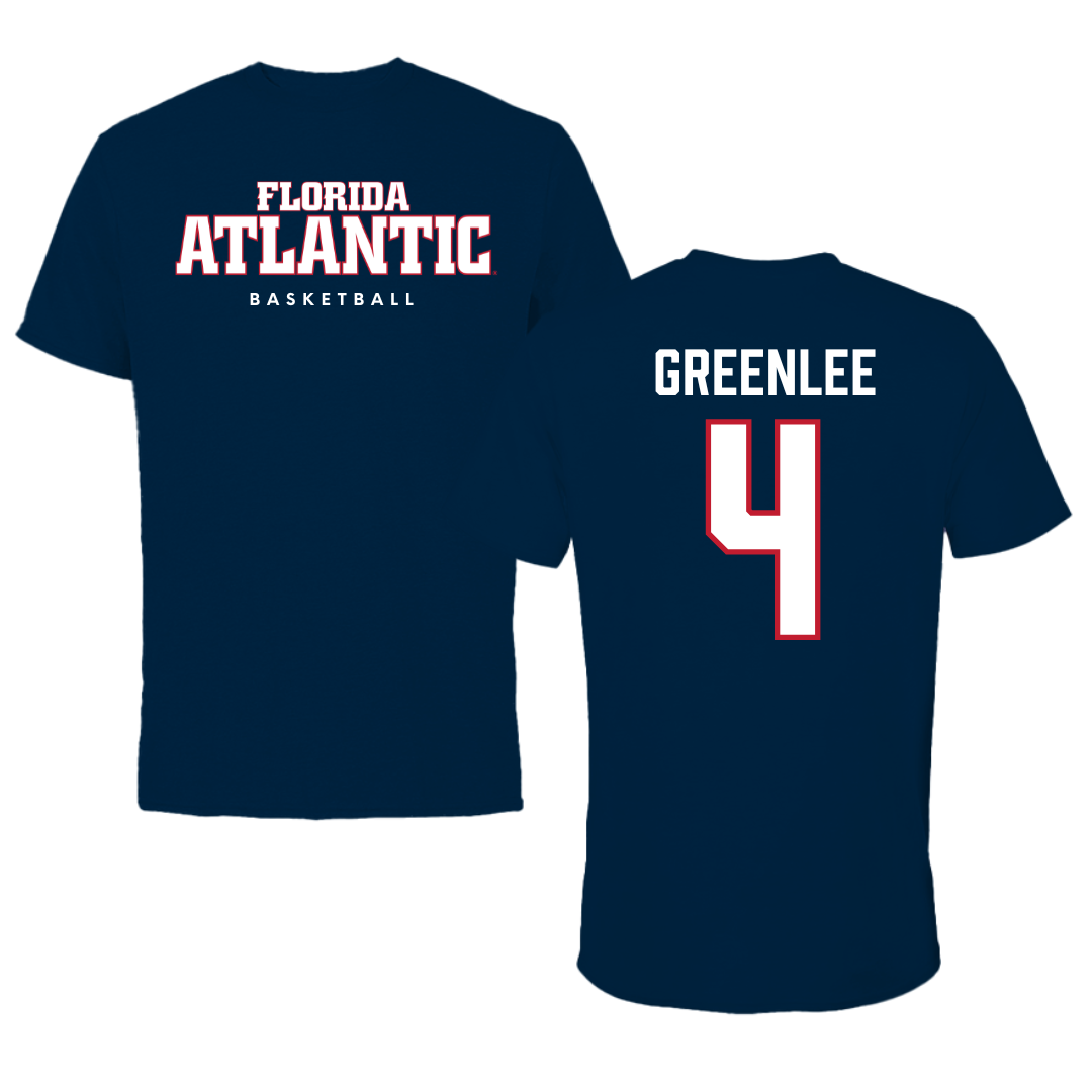 Florida Atlantic University Basketball Navy Block Performance Tee - #4 Bryan Greenlee