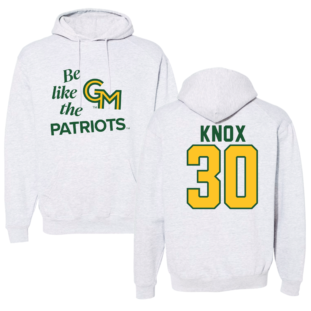 George Mason University Baseball Light Gray Be Like Us Hoodie - #30 Connor Knox