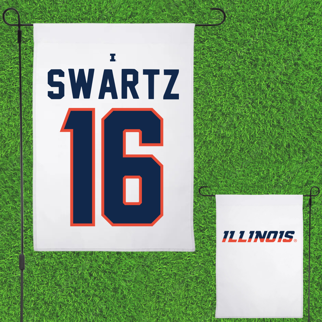 University of Illinois Baseball White Garden Flag - #16 Jake Swartz