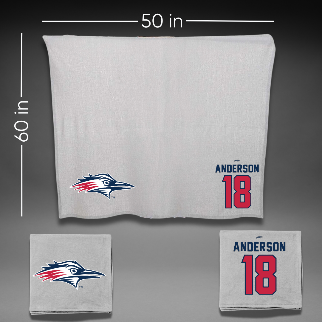 Metropolitan State University of Denver Volleyball Gray Blanket - #18 Riley Anderson