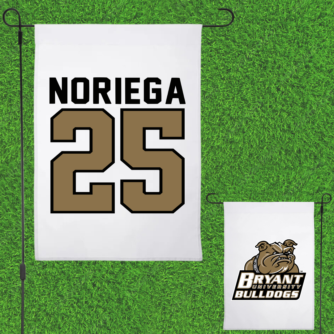 Bryant University Baseball White Garden Flag - #25 Gavin Noriega
