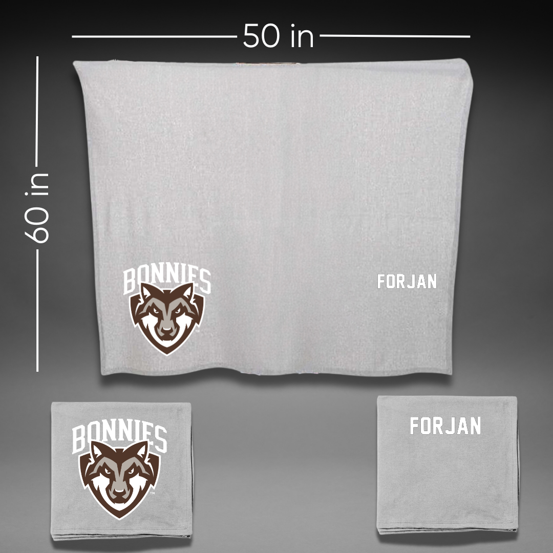 St. Bonaventure University Swimming & Diving Gray Blanket - Anna Forjan
