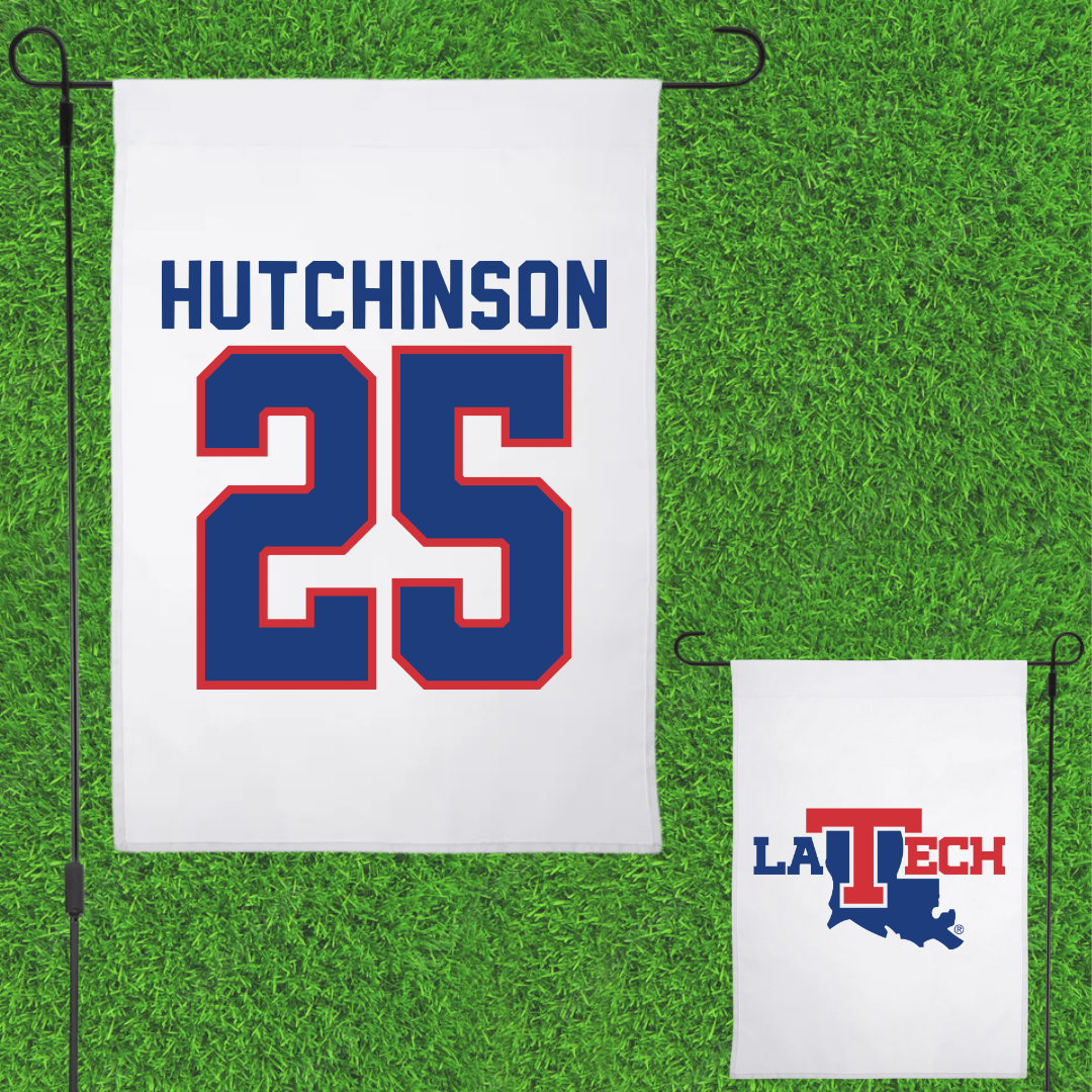 Louisiana Tech University Softball White Garden Flag - #25 Emma Hutchinson