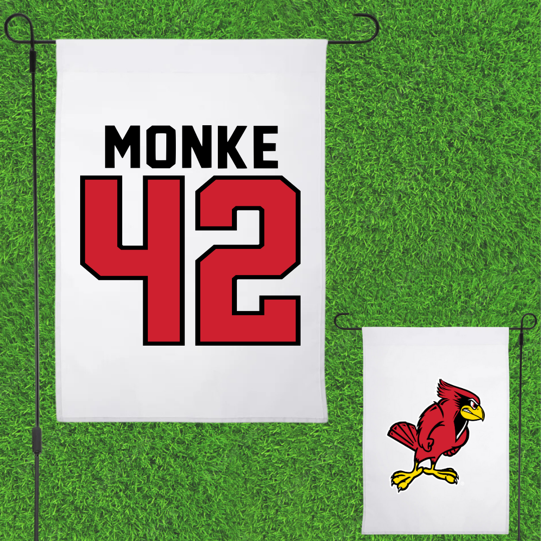 Illinois State University Baseball White Garden Flag - #42 Carter Monke