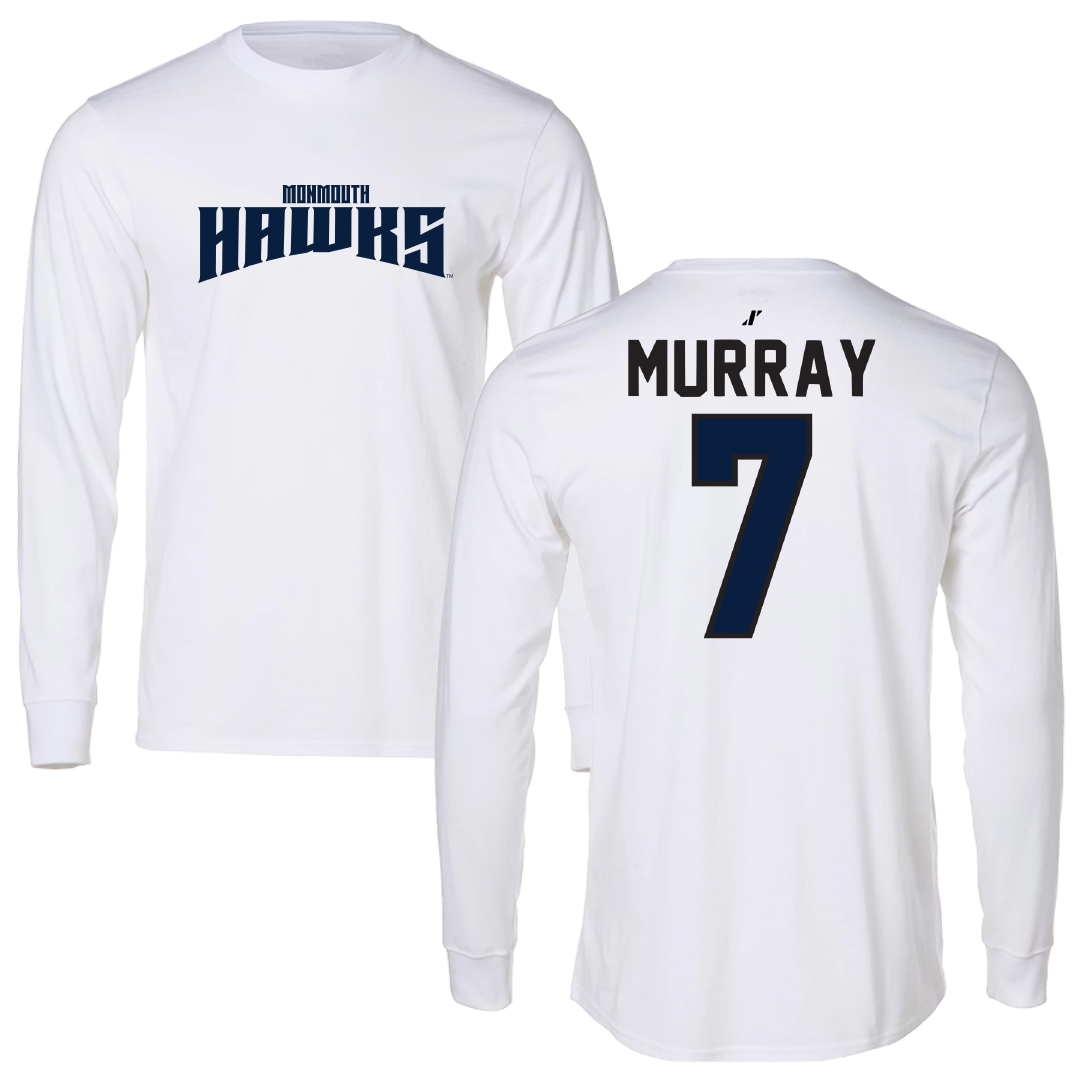 Monmouth University Basketball White Classic Performance Long Sleeve - #7 Isabella Murray