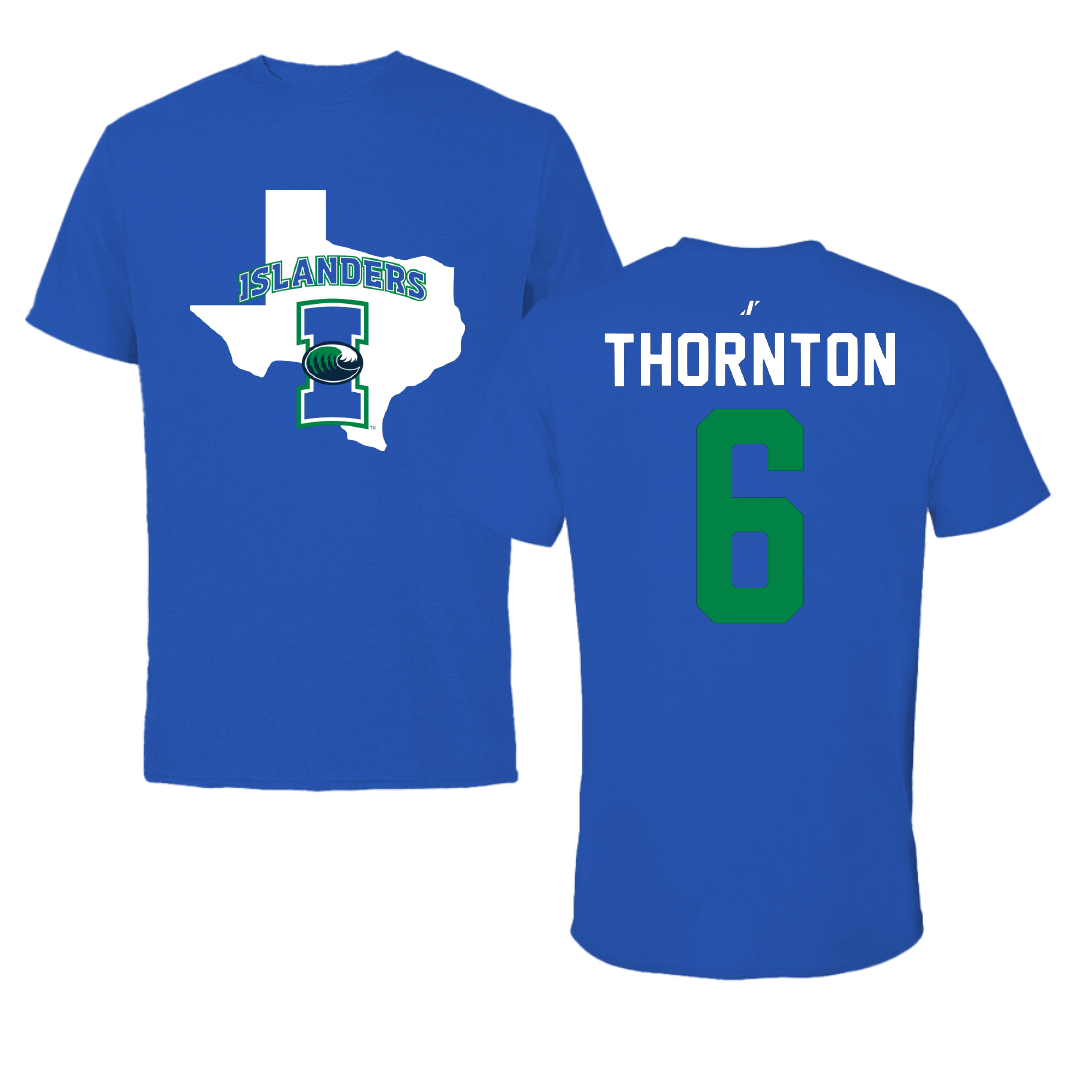 Texas A&M University-Corpus Christi Softball Blue State Performance Tee - #6 Mimi Thornton