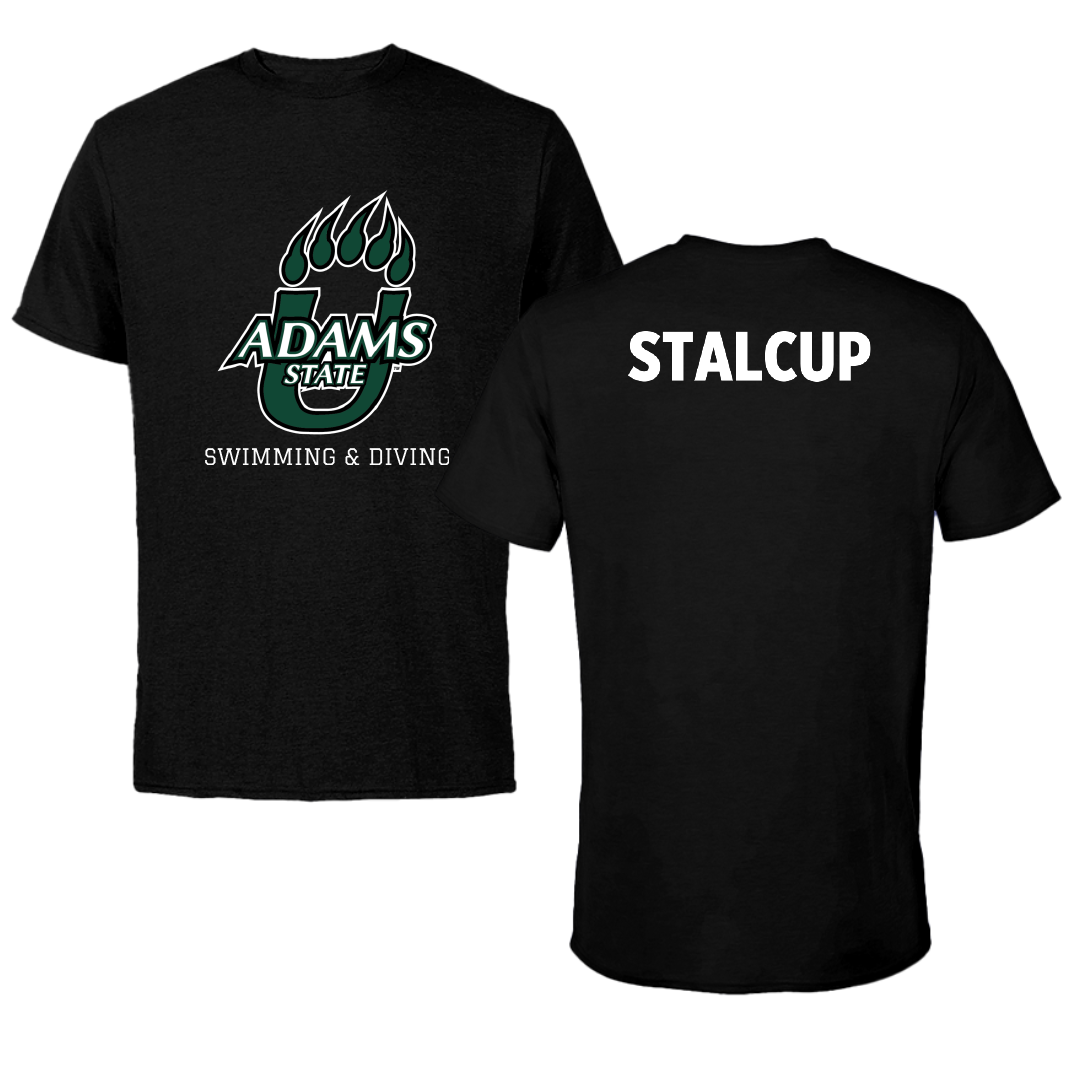 Adams State University Swimming & Diving Black State Performance Tee - Brayden Stalcup