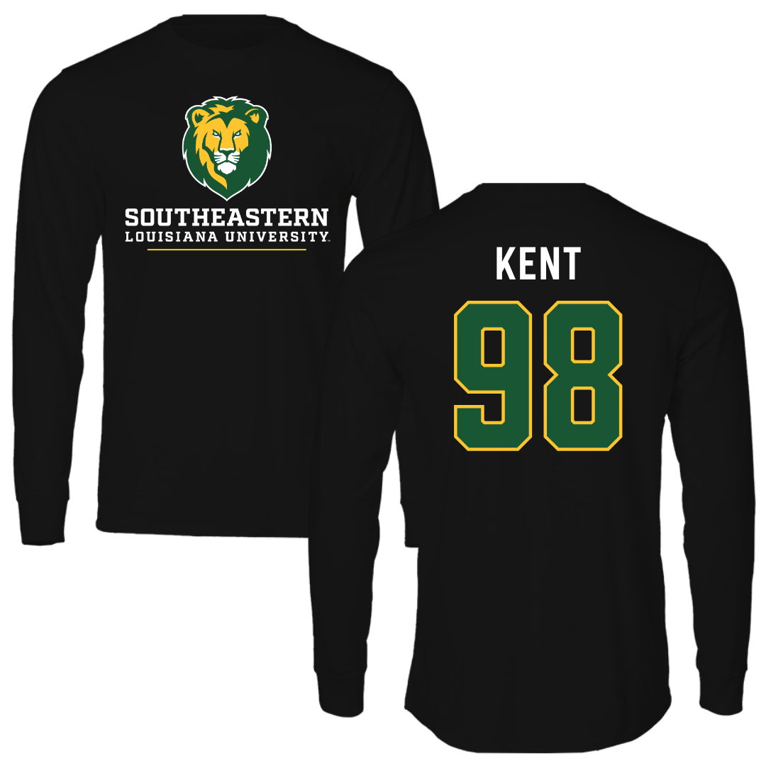 Southeastern Louisiana University Football Black Performance Long Sleeve - #98 Austin Kent