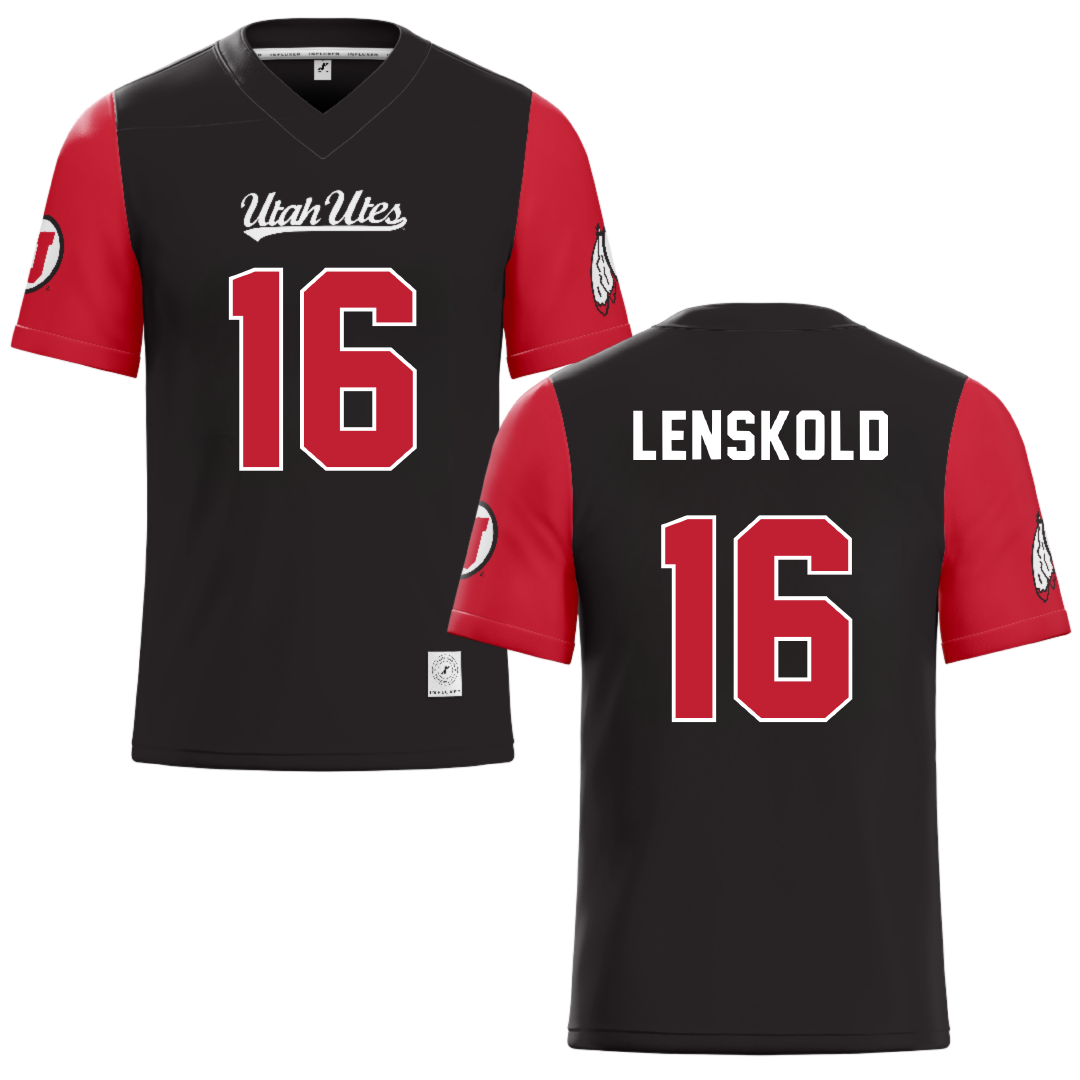 University of Utah Black Lacrosse Jersey - #16 Colin Lenskold