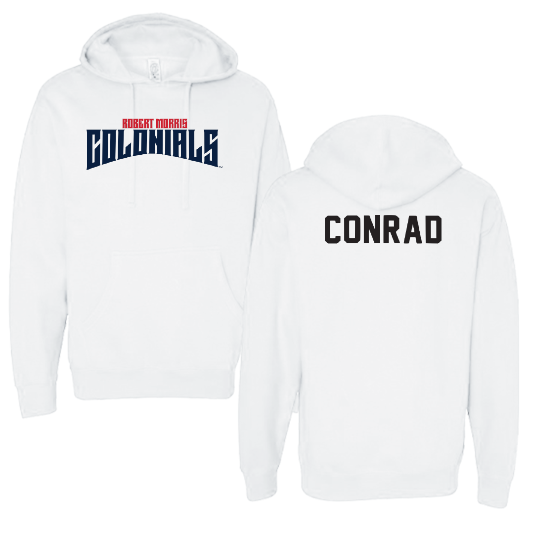 Robert Morris University TF and XC White Classic Hoodie - Madison Conrad