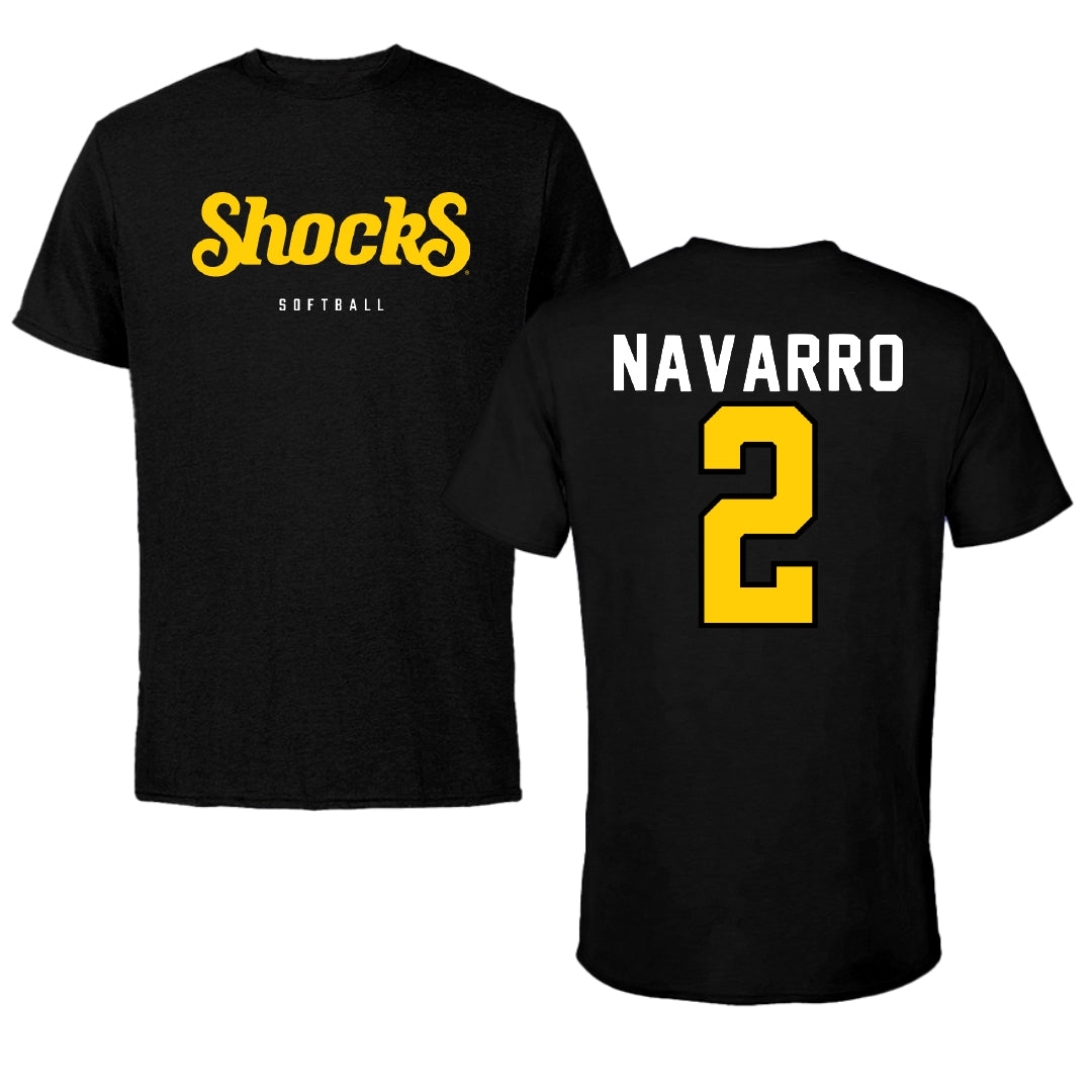 Wichita State University Softball Black Shocks Tee - #2 Makayla Navarro