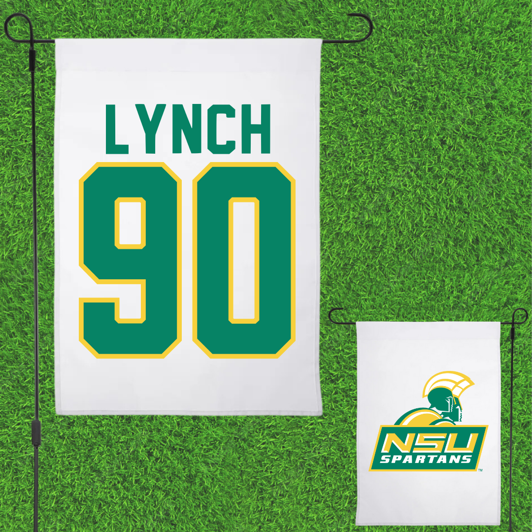 Norfolk State University Football White Garden Flag - #90 Keshawn Lynch