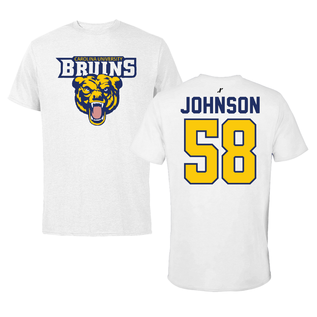 Carolina University Baseball White Performance Tee - #58 Brandon Johnson