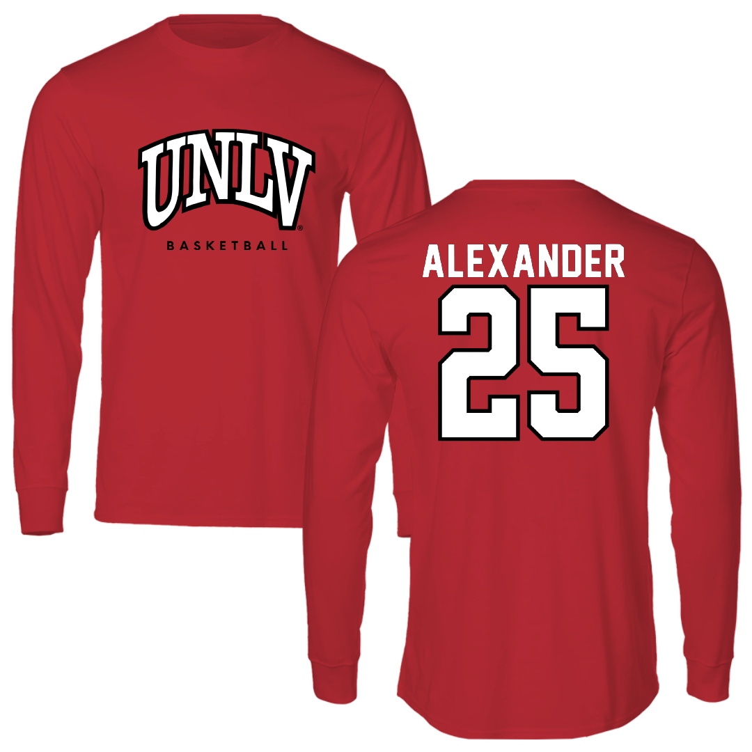 University of Nevada-Las Vegas Basketball Red Block Long Sleeve - #25 Aaliyah Alexander