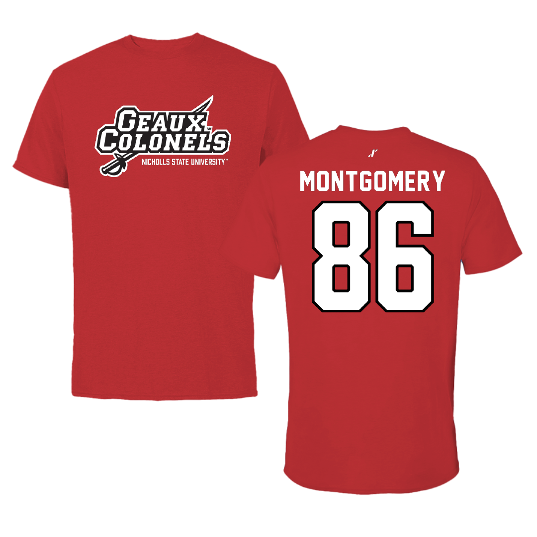 Nicholls State University Football Red General Tee - #86 Ty Montgomery