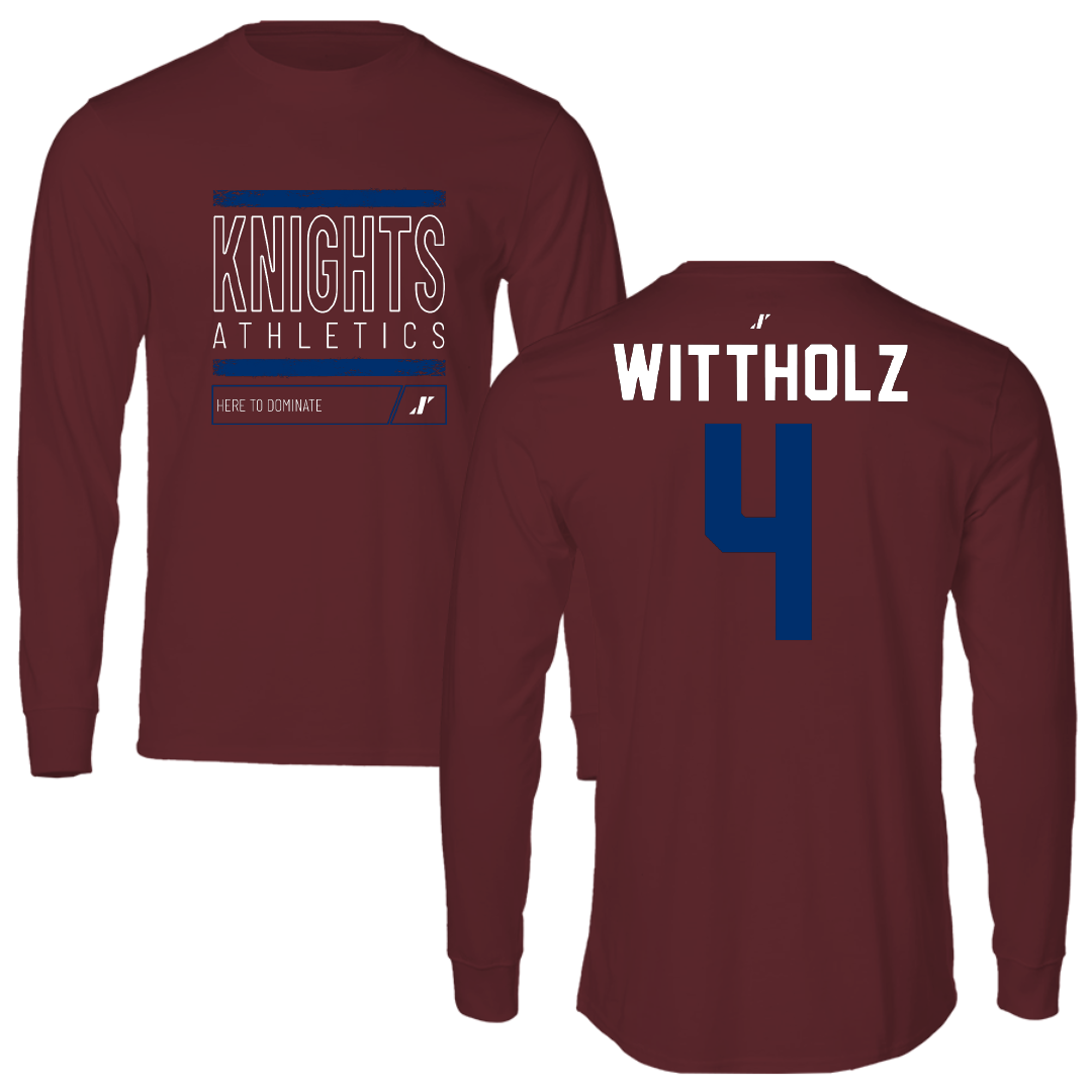 Fairleigh Dickinson University-Metropolitan Campus Volleyball Maroon Dominate Long Sleeve - #4 Samantha Wittholz