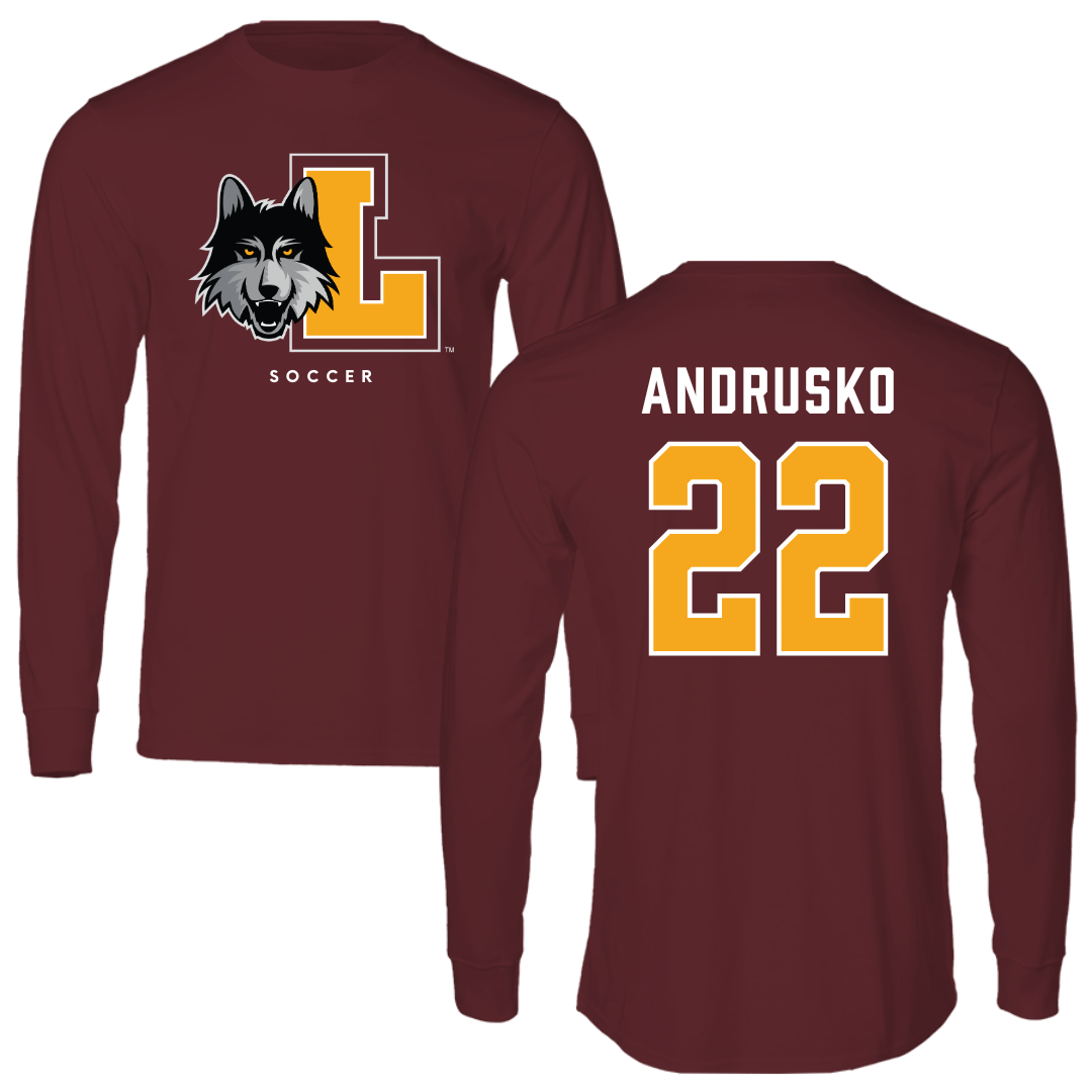 Loyola University-Chicago Soccer Maroon Mascot Performance Long Sleeve - #22 Matthew Andrusko