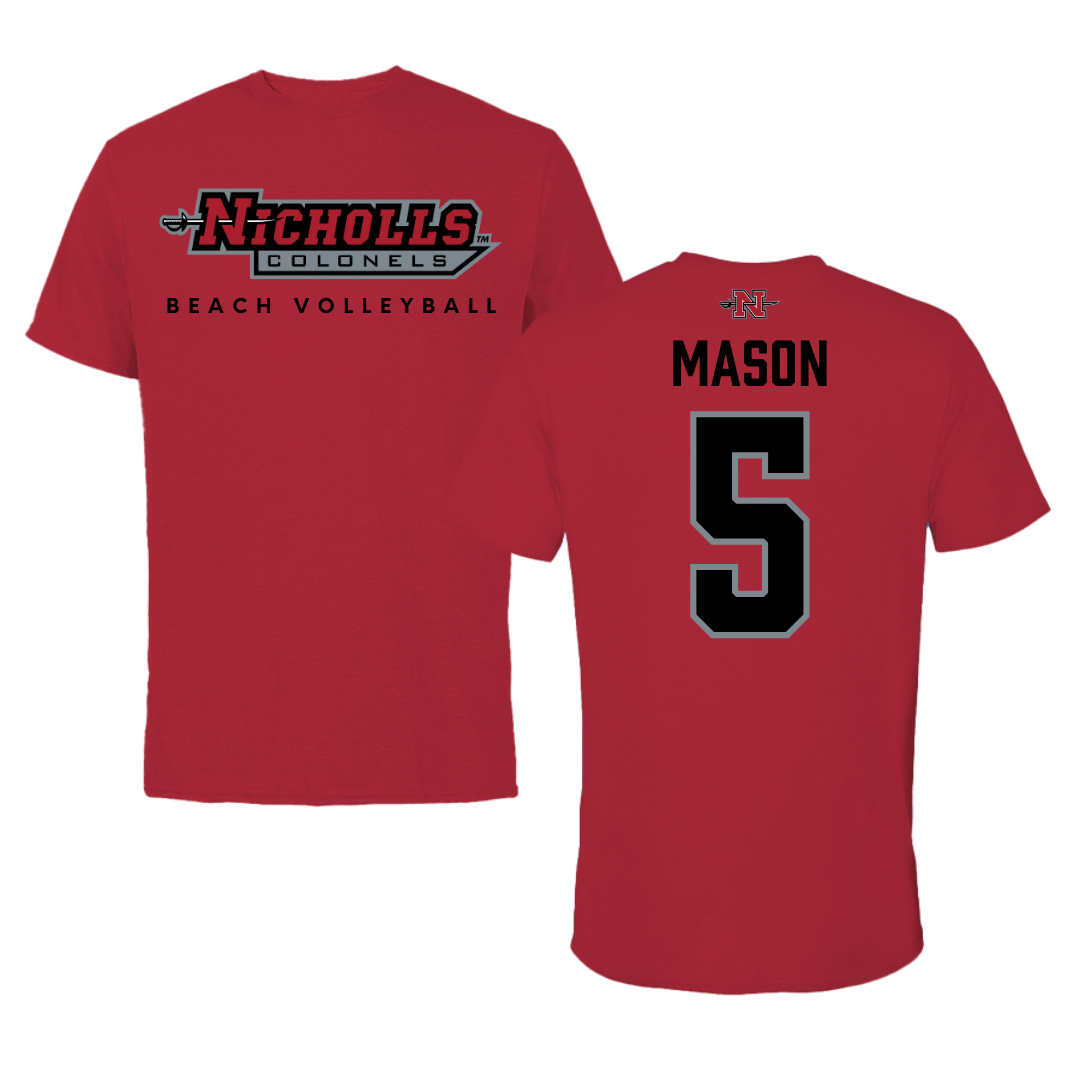 Nicholls State University Beach Volleyball Red Performance Tee - #5 Hailey Mason
