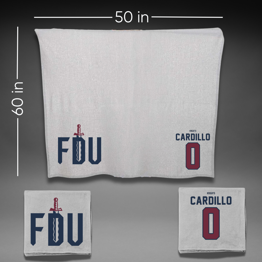 Fairleigh Dickinson University-Metropolitan Campus Soccer Gray Blanket - #0 Faith Cardillo