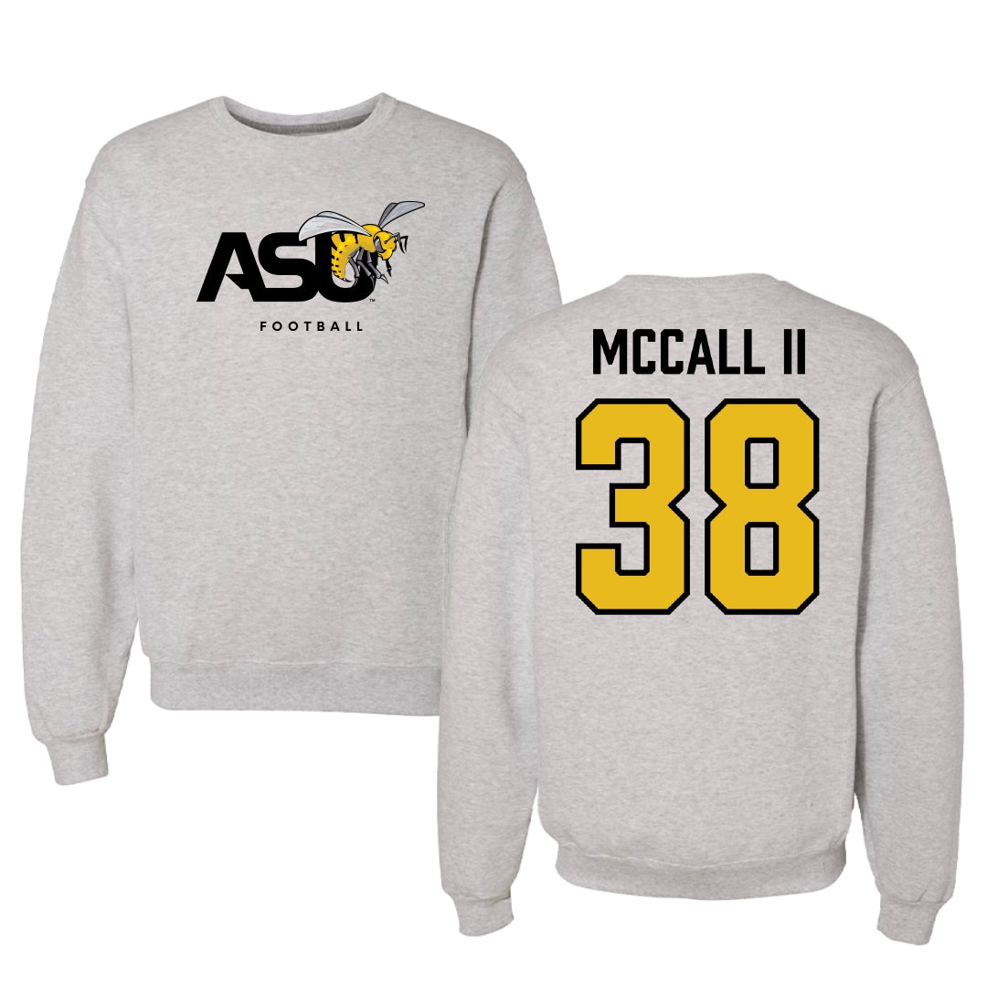 Alabama State University Football Light Gray Crewneck - #38 Stewart McCall II