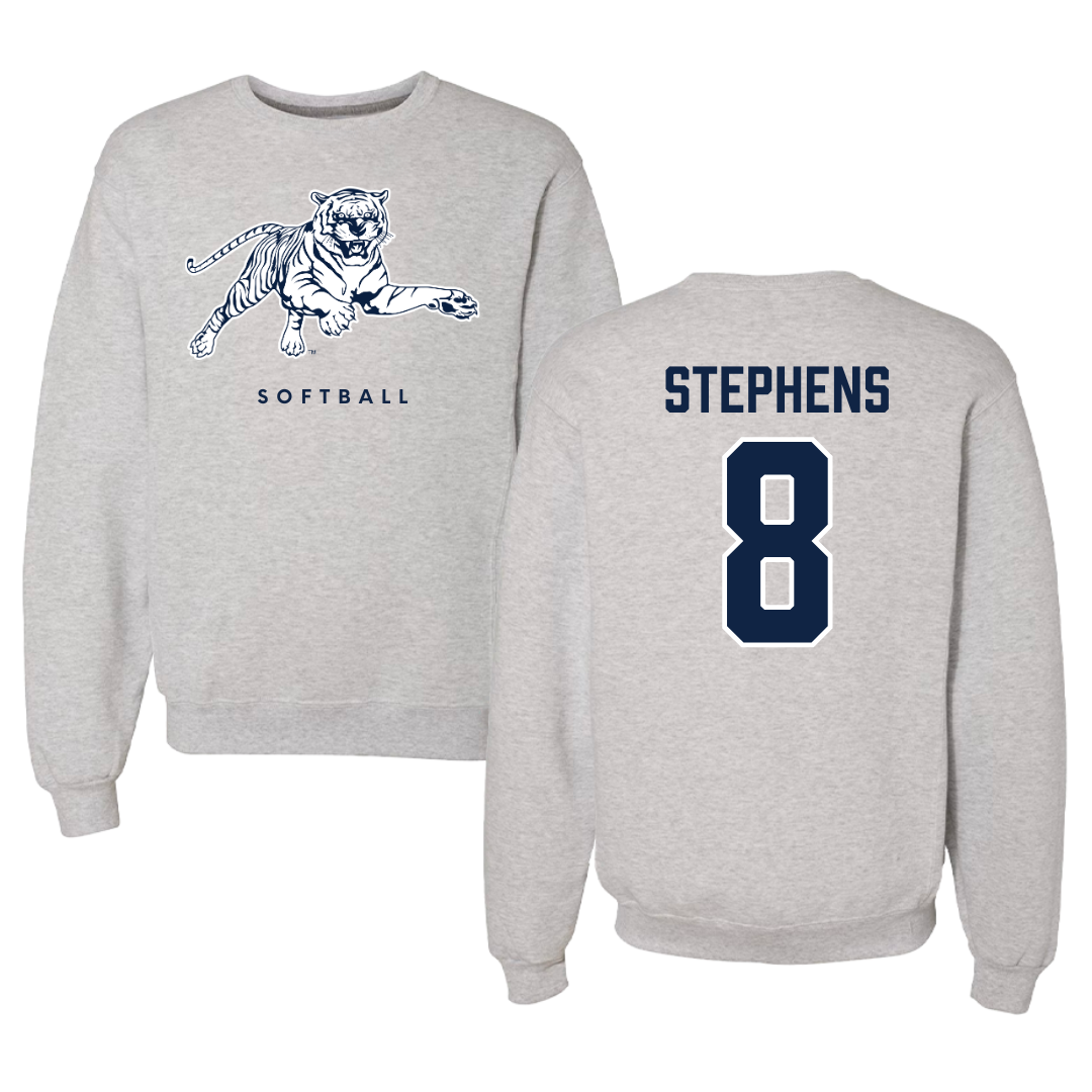 Jackson State University Softball Gray Crewneck - #8 Mari Stephens