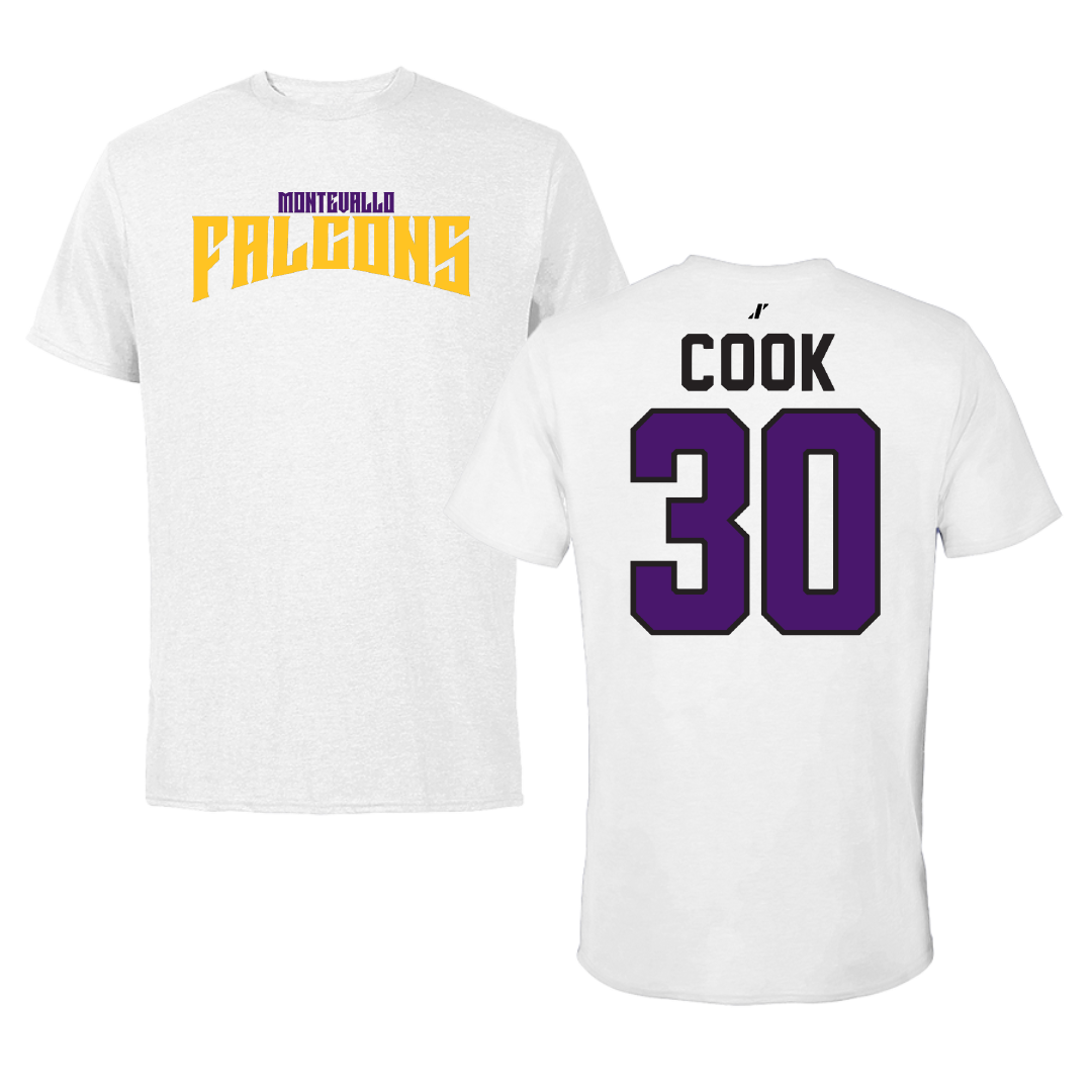 University of Montevallo Basketball White Classic Performance Tee - #30 Savannah Cook