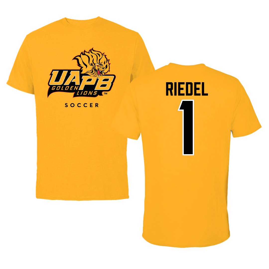 University of Arkansas-Pine Bluff Soccer Gold Performance Tee - #1 Makaila Riedel