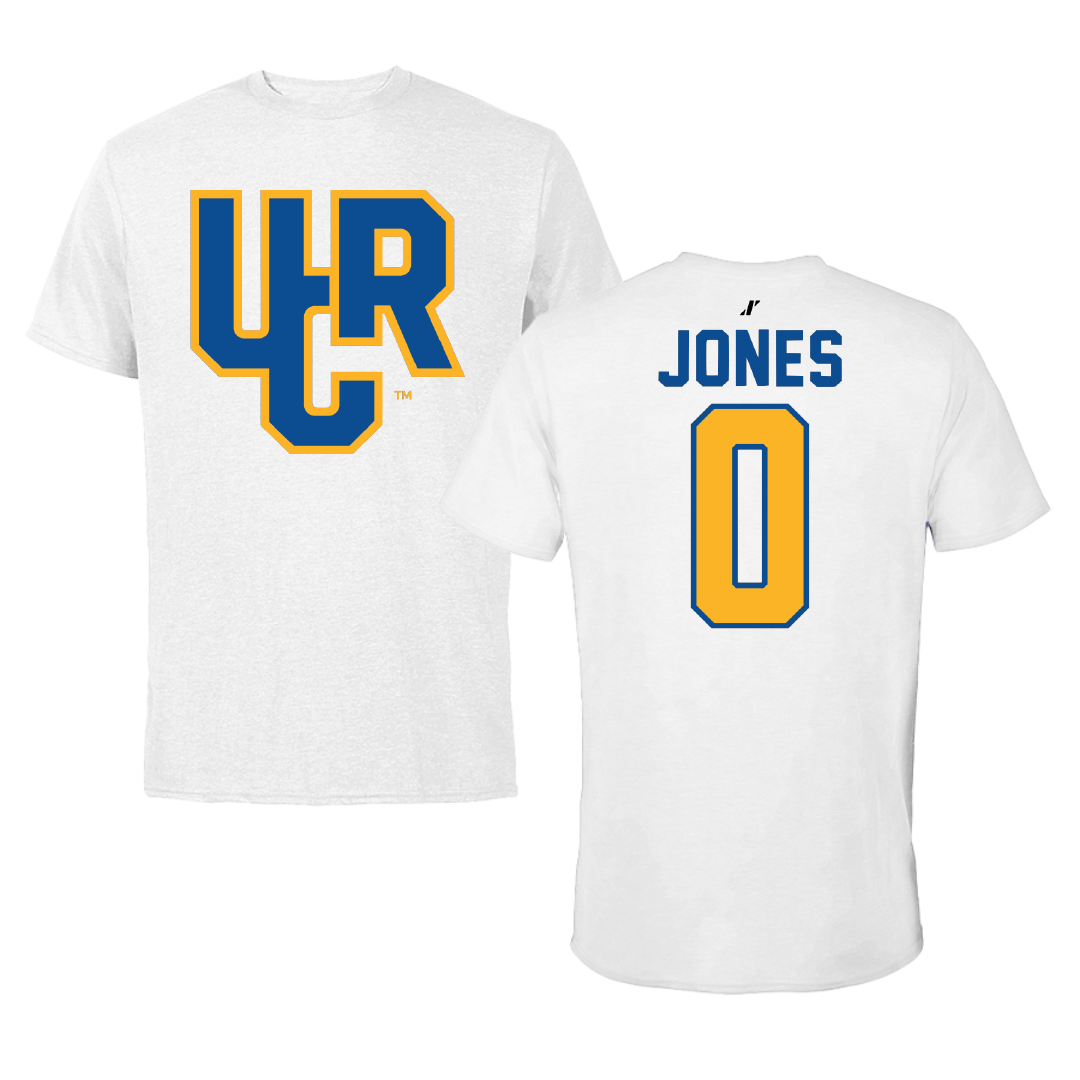 University of California-Riverside Basketball White Tee - #0 Tyler Jones