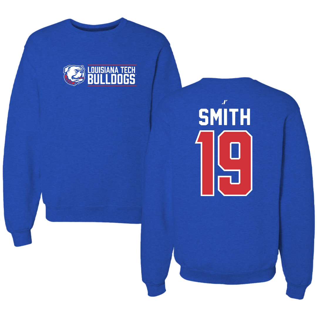 Louisiana Tech University Baseball Blue General Crewneck - #19 Luke Smith