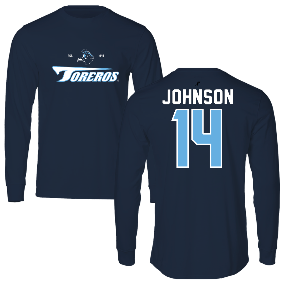University of San Diego Softball Navy General Performance Long Sleeve - #14 Taylor Johnson