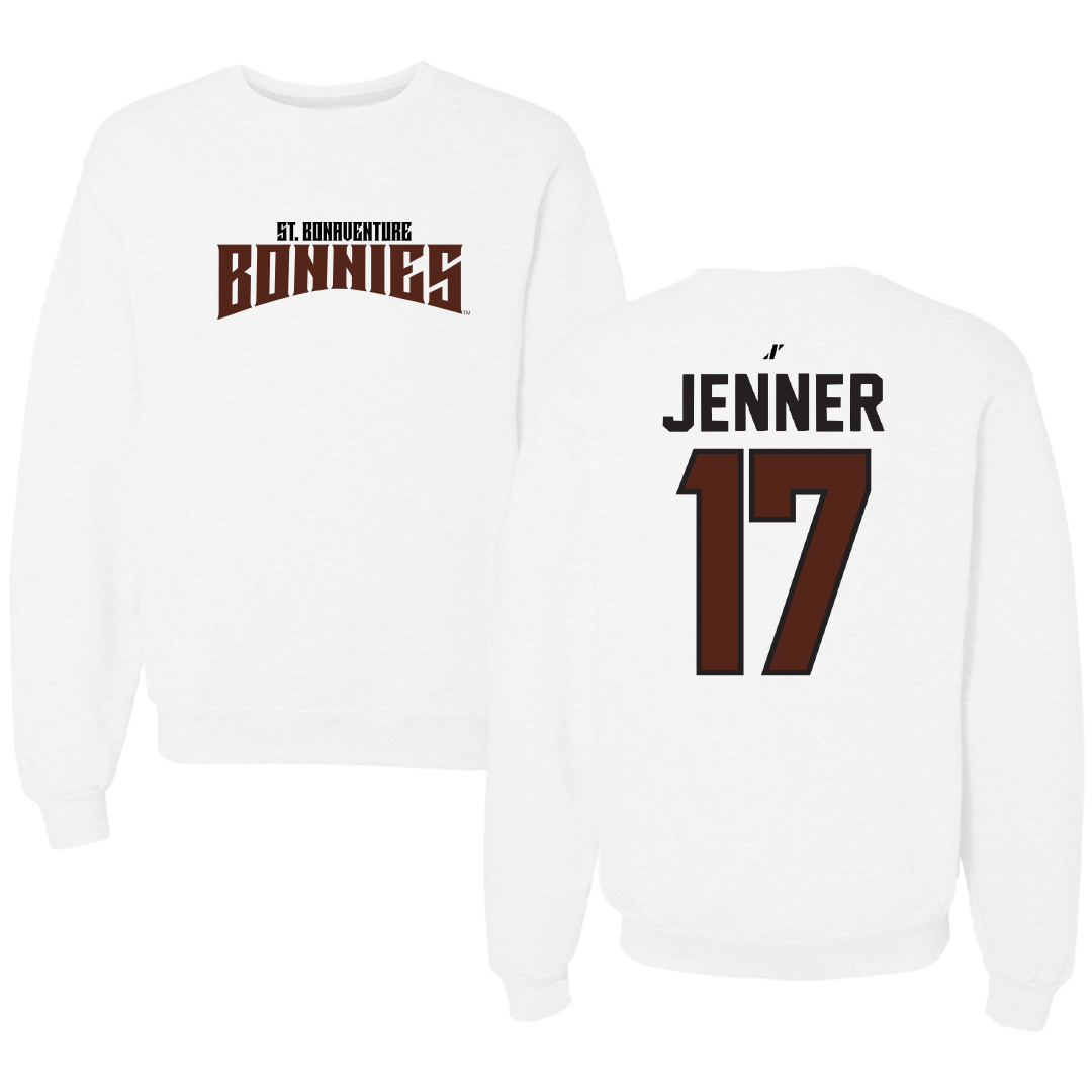 St. Bonaventure University Lacrosse White Classic Crewneck - #17 Sylvi Jenner