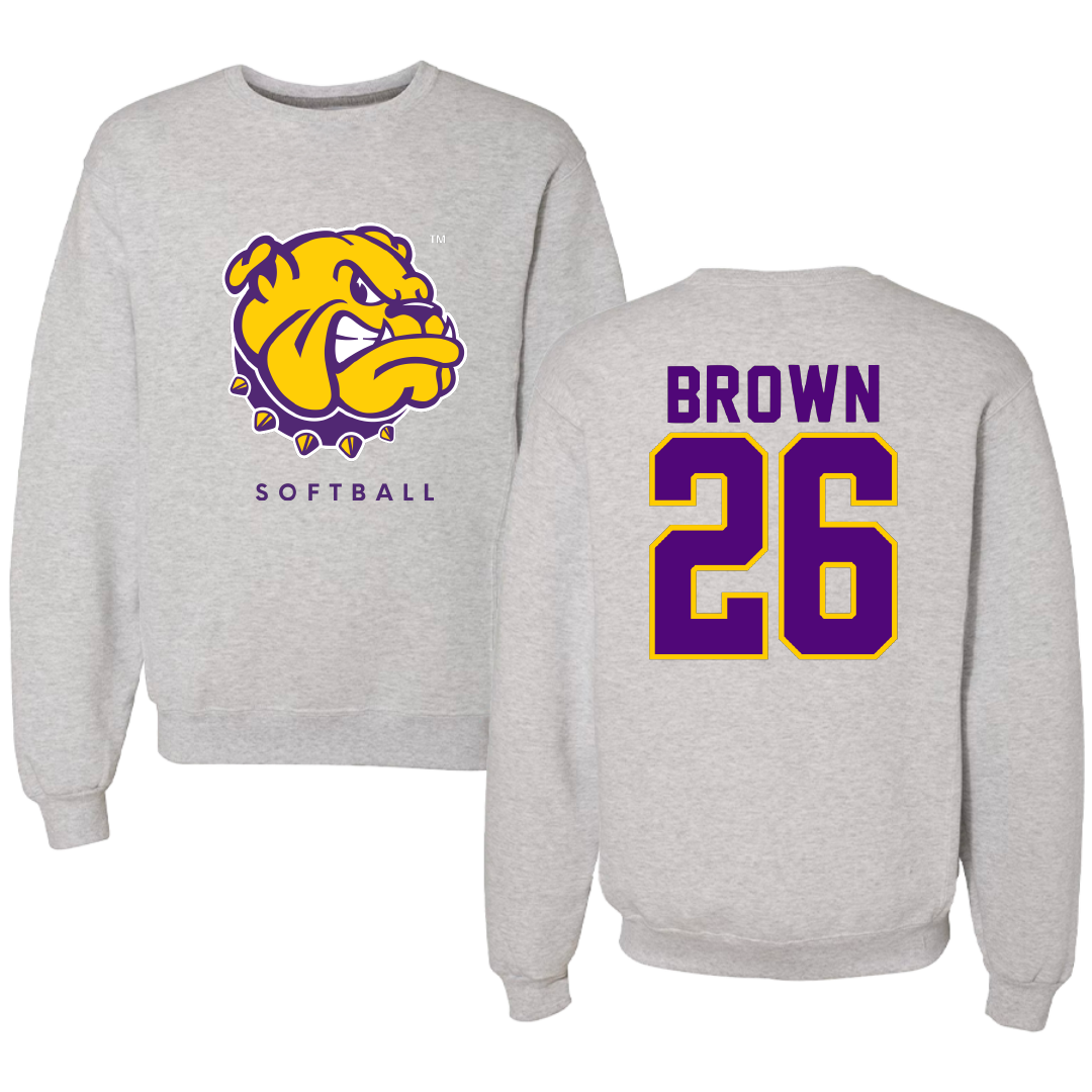 Western Illinois University Softball Gray Crewneck - #26 Payton Brown
