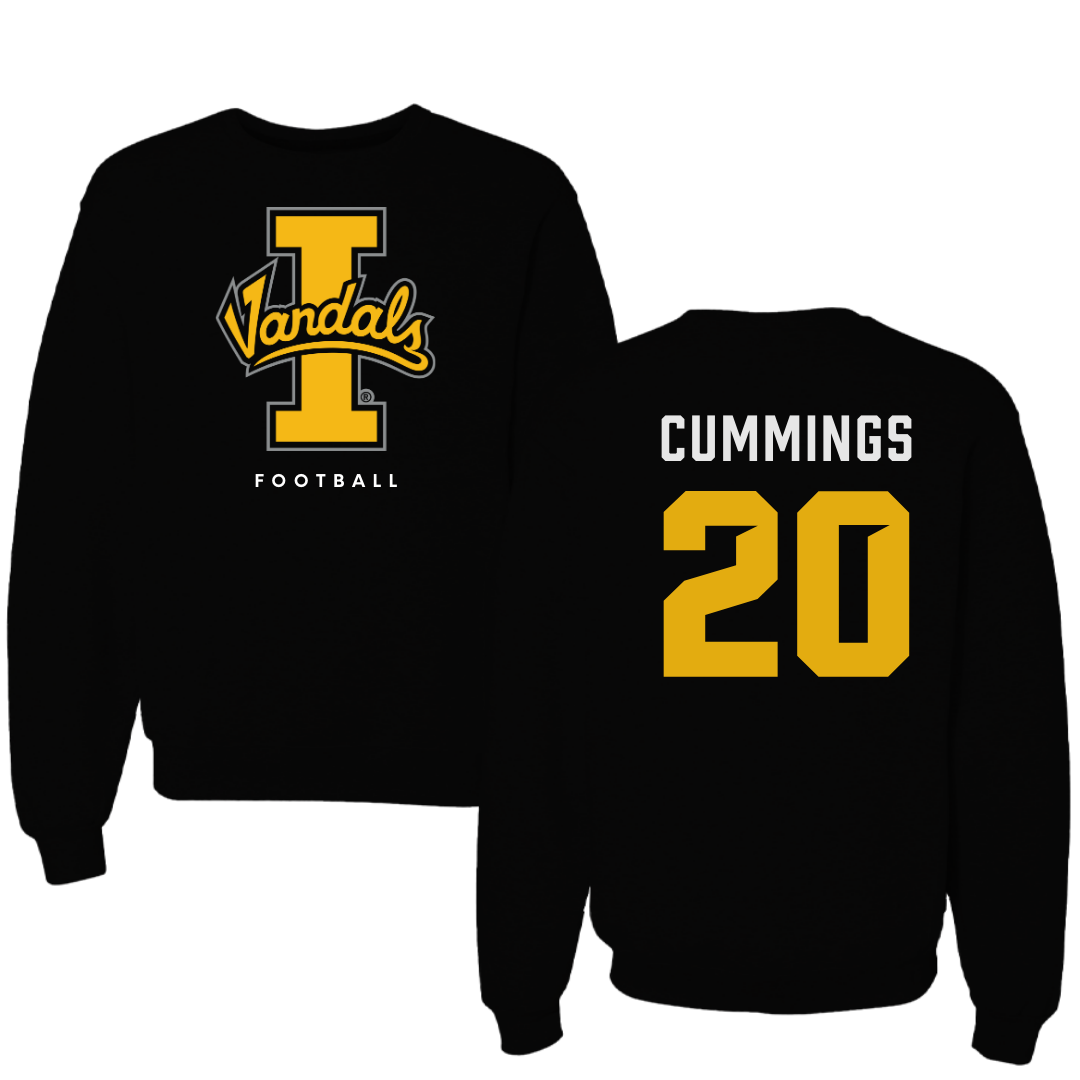 University of Idaho Football Black Crewneck - #20 Elisha Cummings