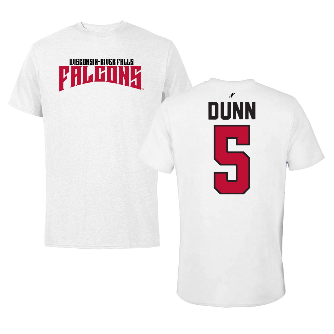 University of Wisconsin-River Falls Ice Hockey White Classic Tee - #5 Mackenzie Dunn