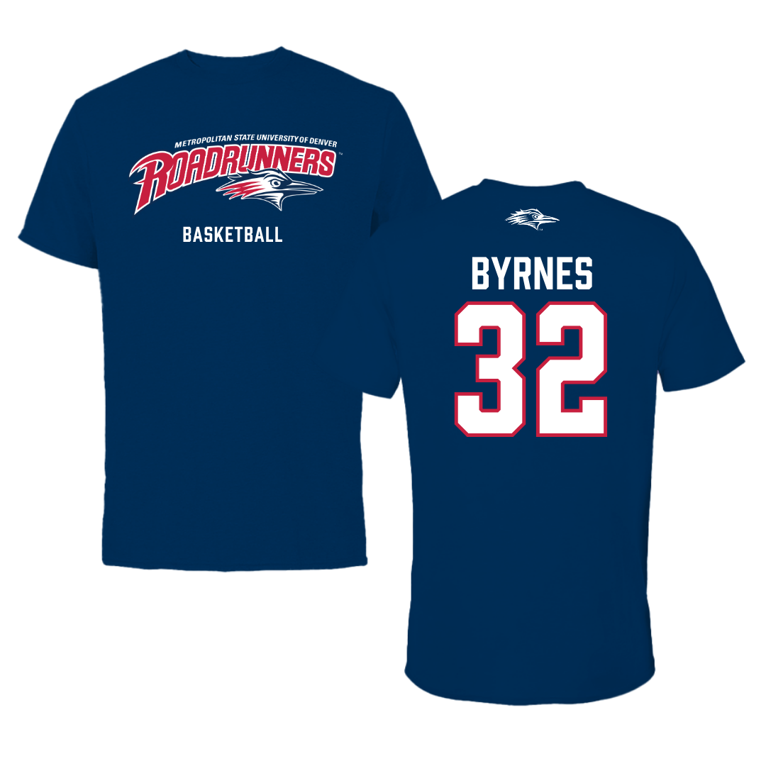 Metropolitan State University of Denver Basketball Navy Performance Tee - #32 Amanda Byrnes