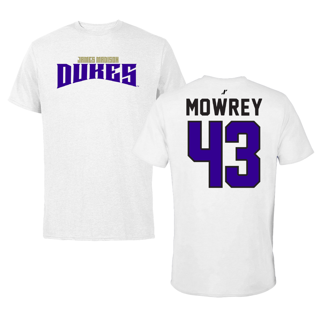 James Madison University Football White Classic Performance Tee - #43 Jack Mowrey