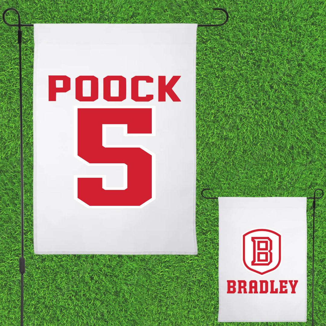 Bradley University Basketball White Garden Flag - #5 Halli Poock