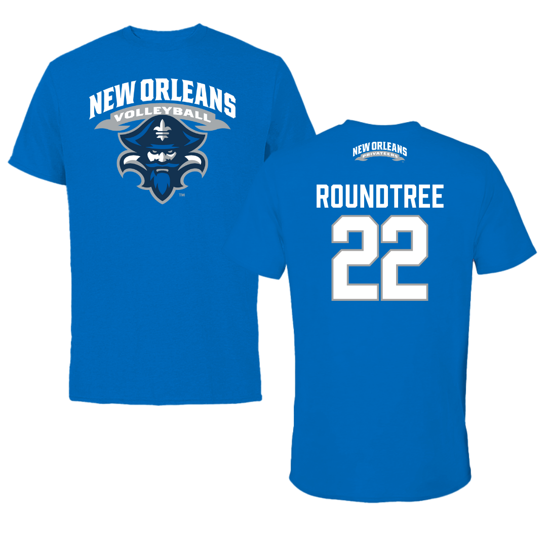 University of New Orleans Volleyball Blue Performance Tee - #22 Courtney Roundtree