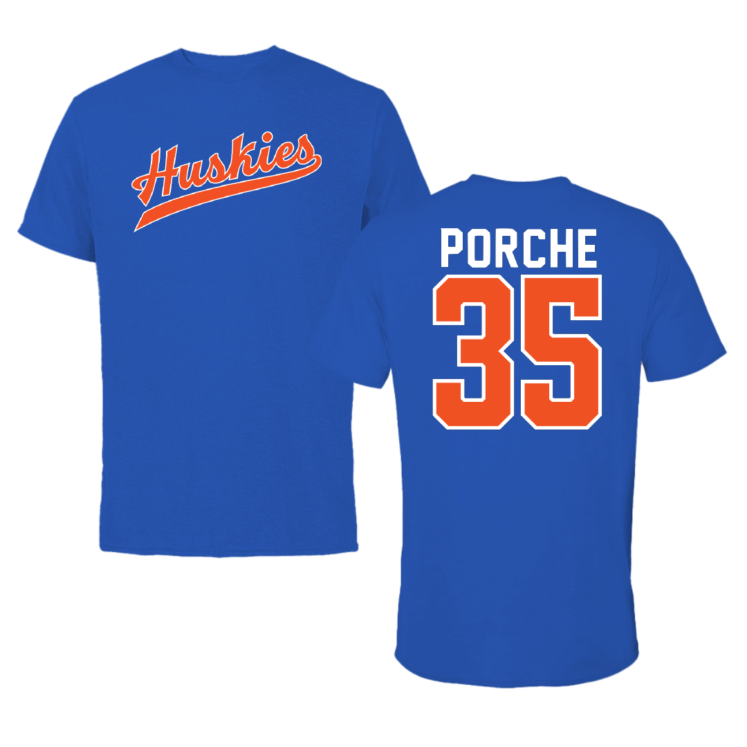 Houston Christian University Baseball True Royal Tee - #35 Ryan Porche