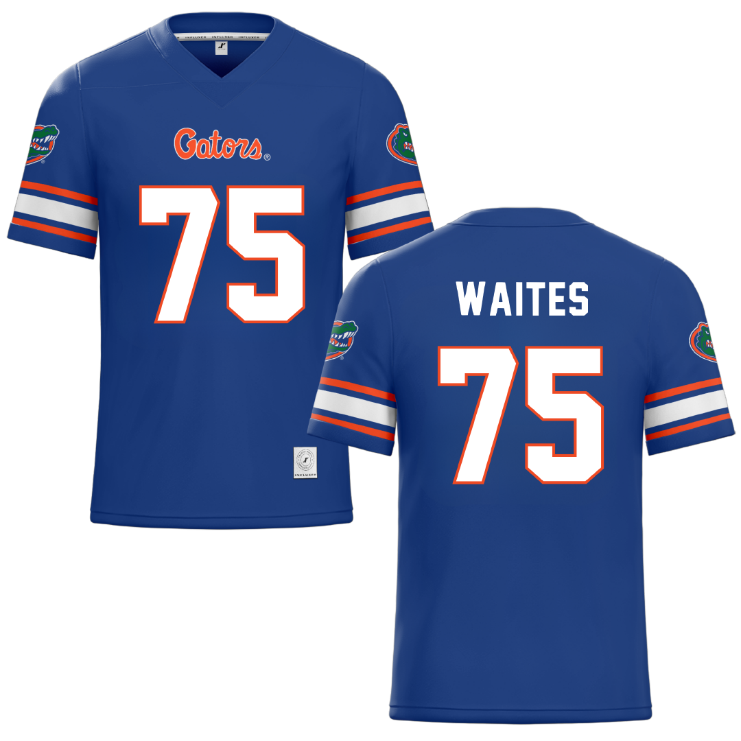 University of Florida Blue Football Jersey - #75 Kamryn Waites