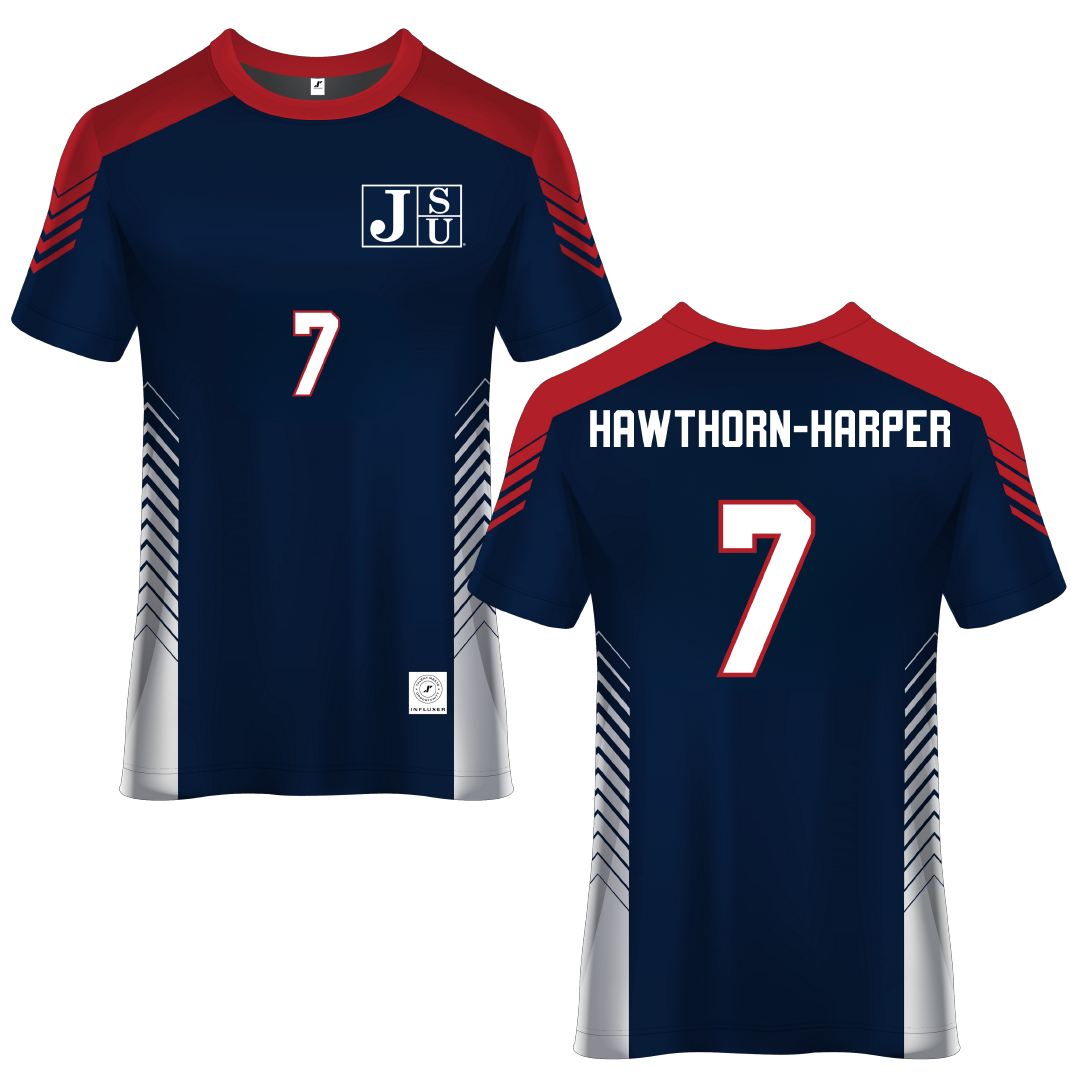 Jackson State University Blue Soccer Jersey - #7 Ryanne Hawthorn-Harper