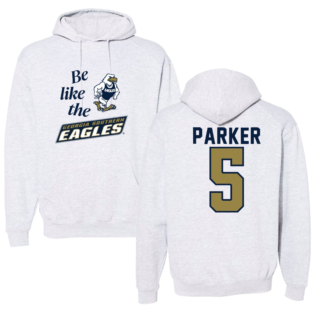 Georgia Southern University Baseball Light Gray Be Like Us Hoodie - #5 Cade Parker