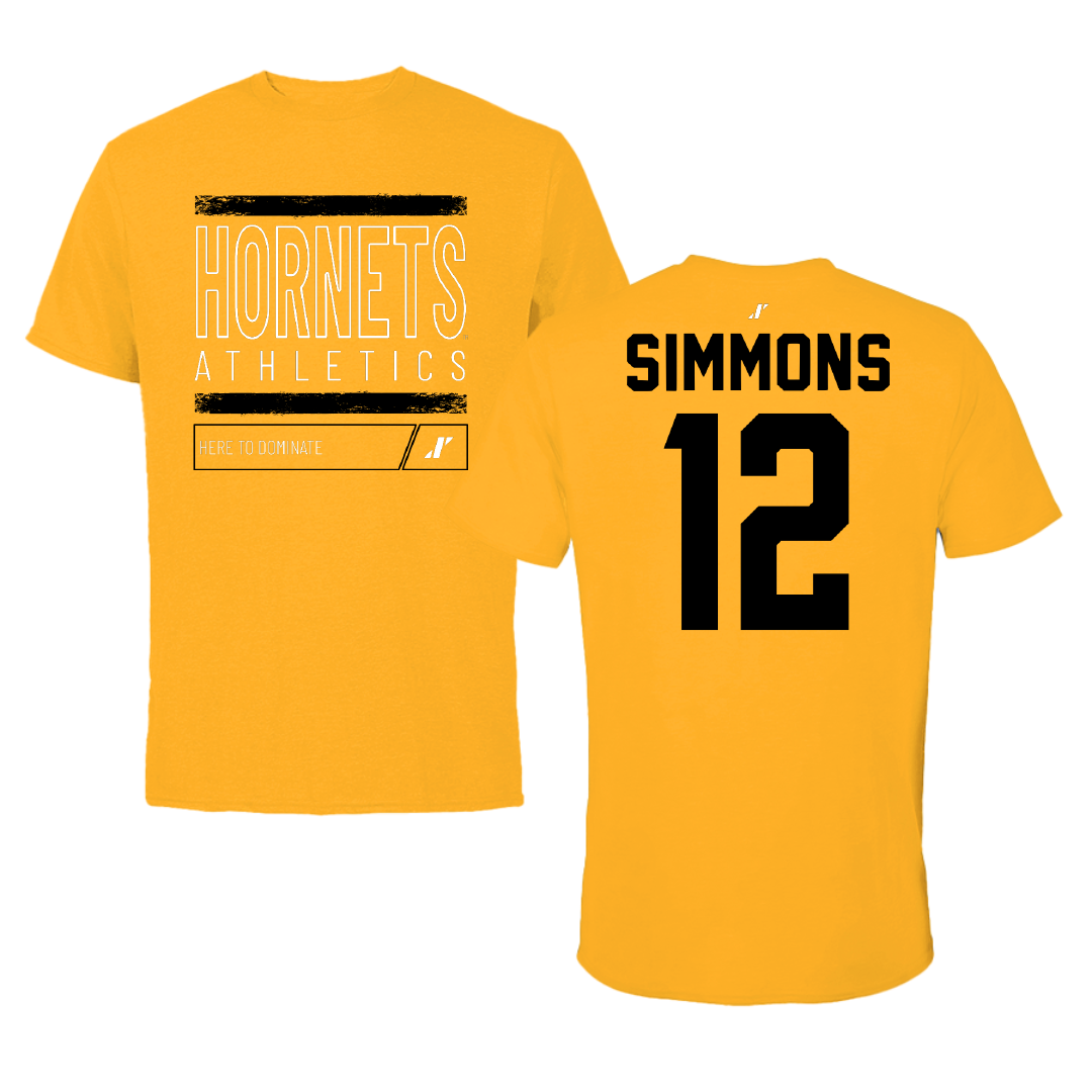 Alabama State University Soccer Gold Dominate Tee - #12 Kensley Simmons