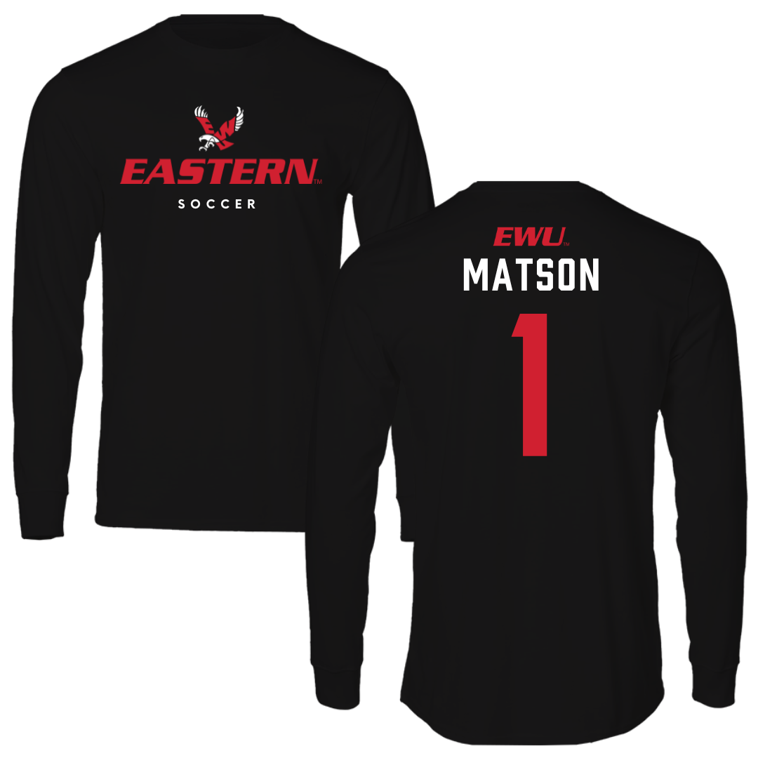 Eastern Washington University Soccer Black Eastern Long Sleeve - #1 Kiara Matson