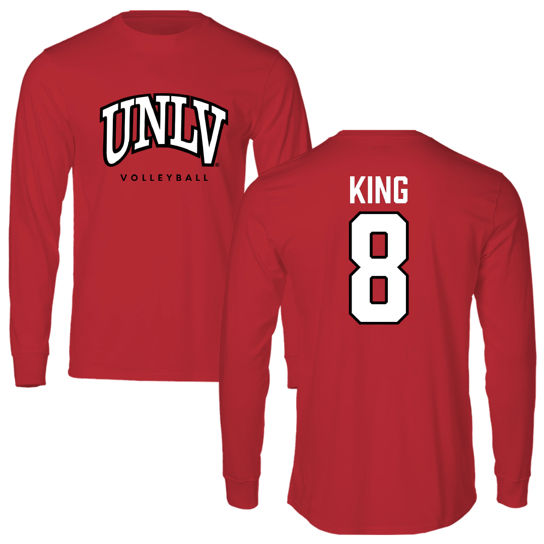University of Nevada-Las Vegas Volleyball Red Block Long Sleeve - #8 Caleigh King