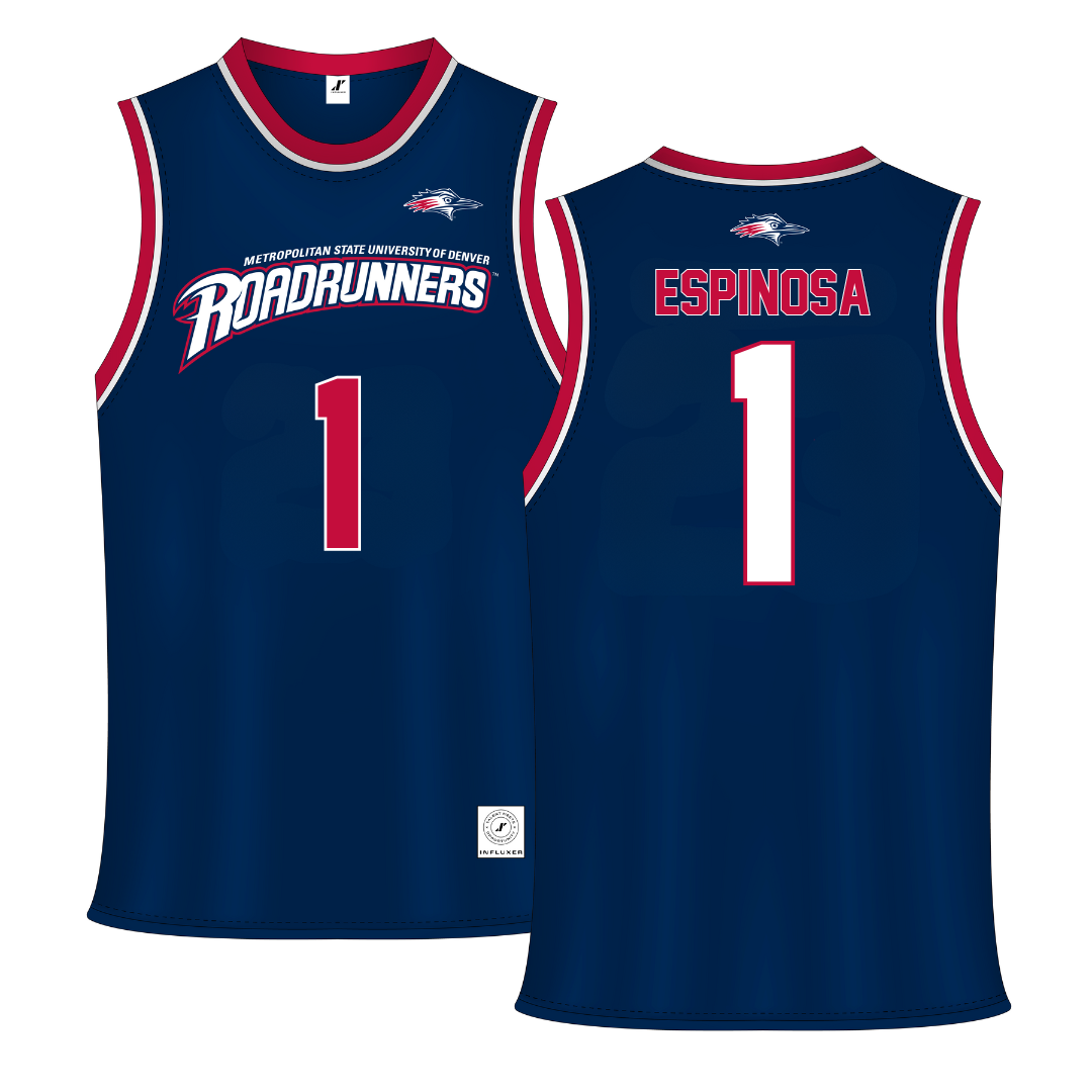 Metropolitan State University of Denver Navy Basketball Jersey - #1 Mikylah Espinosa