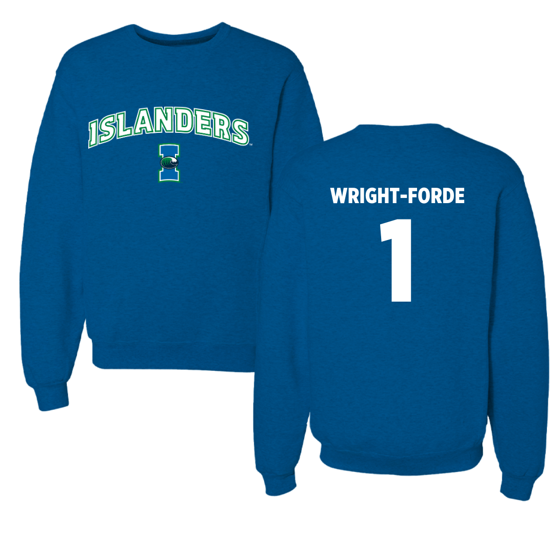 Texas A&M University-Corpus Christi Basketball Blue Crewneck - #1 Dian Wright-Forde