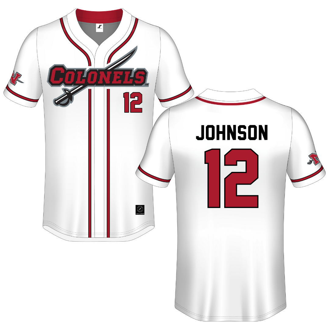 Nicholls State University White Button-Down Jersey - #12 Tyler Johnson